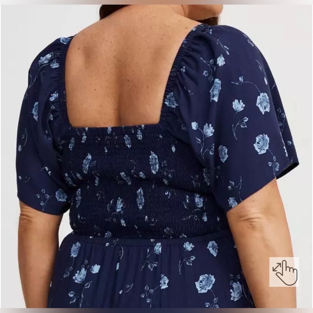 Torrid Flutter-Sleeve Smocked Jumpsuit Size 5 - Picture 2 of 5
